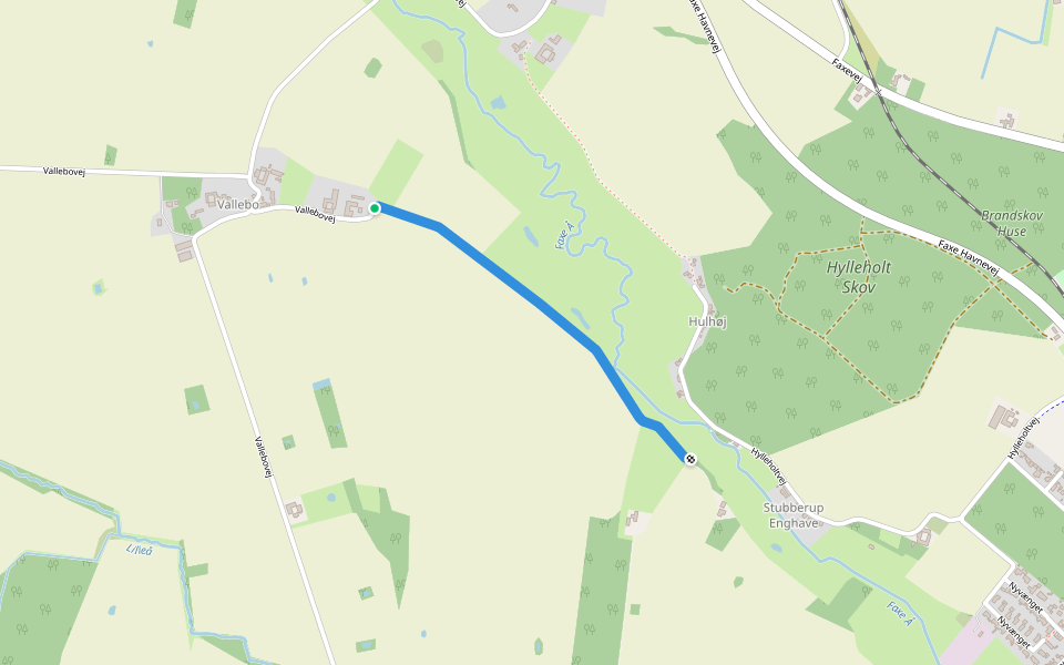 Dyndstien walking route map in Faxe Ladeplads