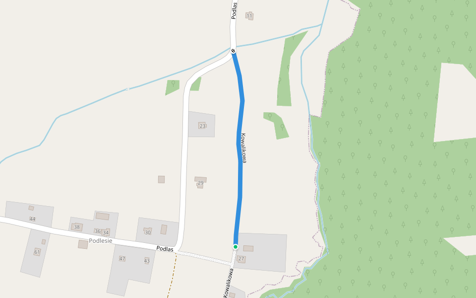Kowalikowa walking route map in Kopytówka
