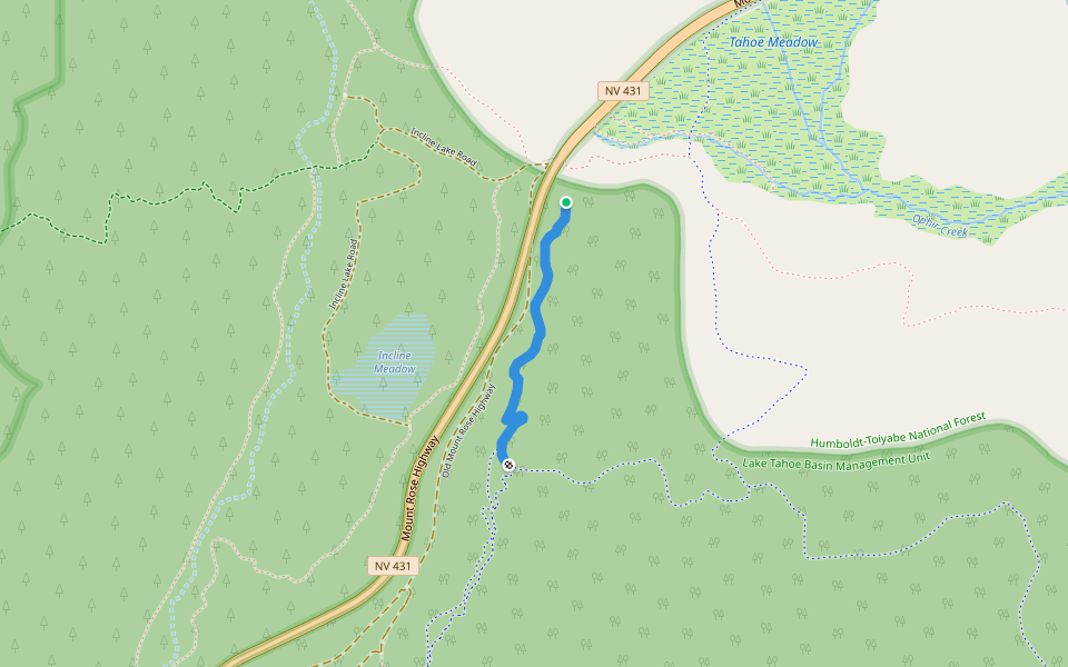 Upper Tyrolian Entrance Trail walking route map in New Washoe City