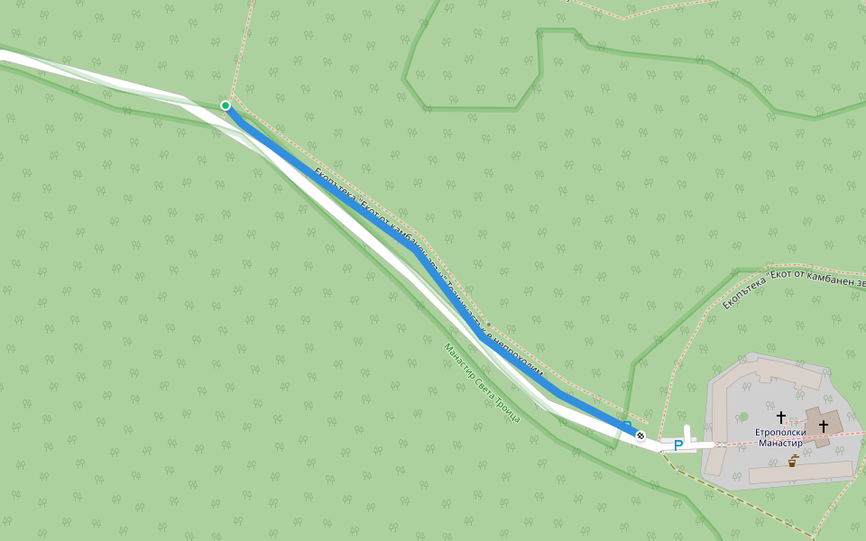 Екопътека "Екот от камбанен звън" Този участък е непроходим. walking route map in Ribaritsa