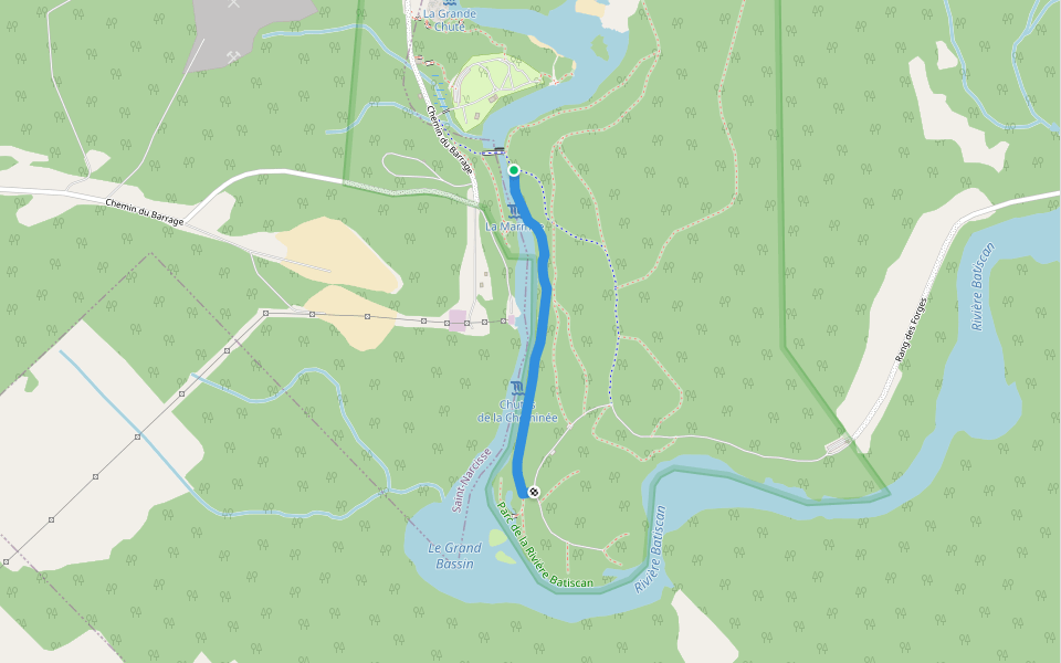 Sentier Le Doré walking route map in Saint-Narcisse