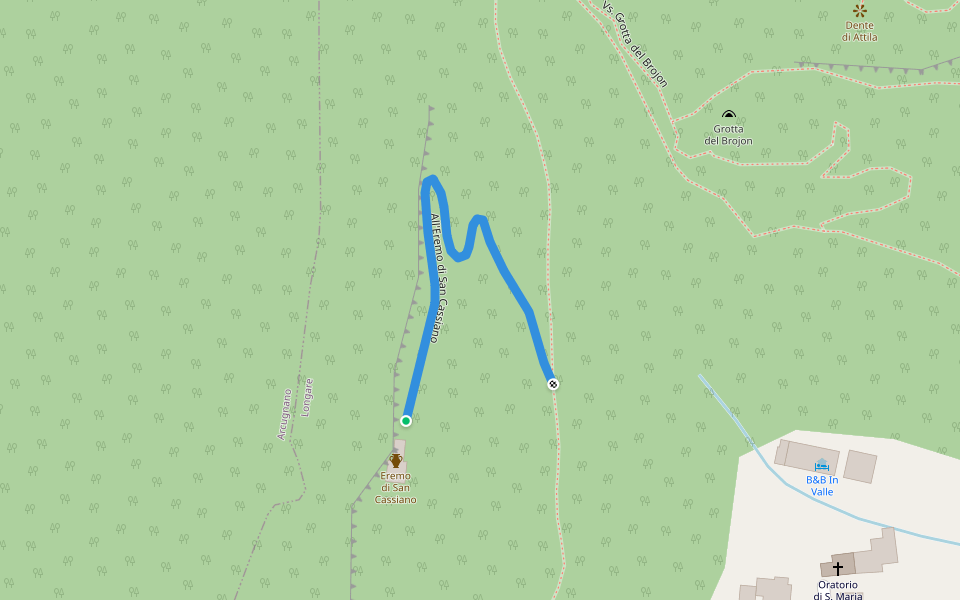 All'Eremo di San Cassiano walking route map in Lumignano