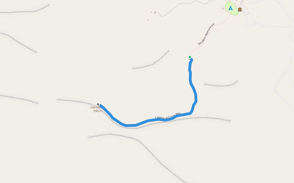 Camina al Cerro Alto walking route map in Doblas