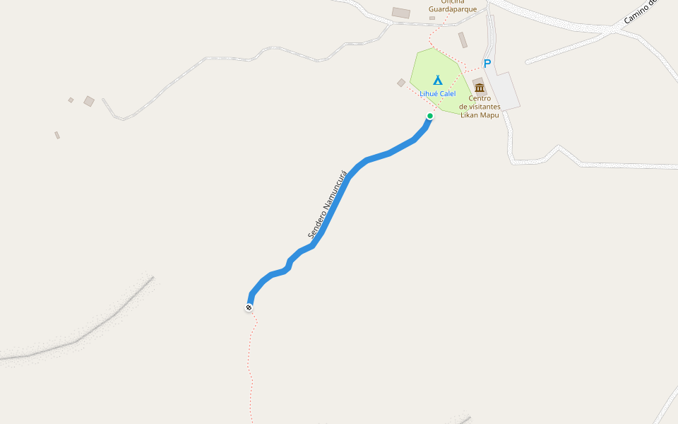 Sendero Namuncurá walking route map in Doblas