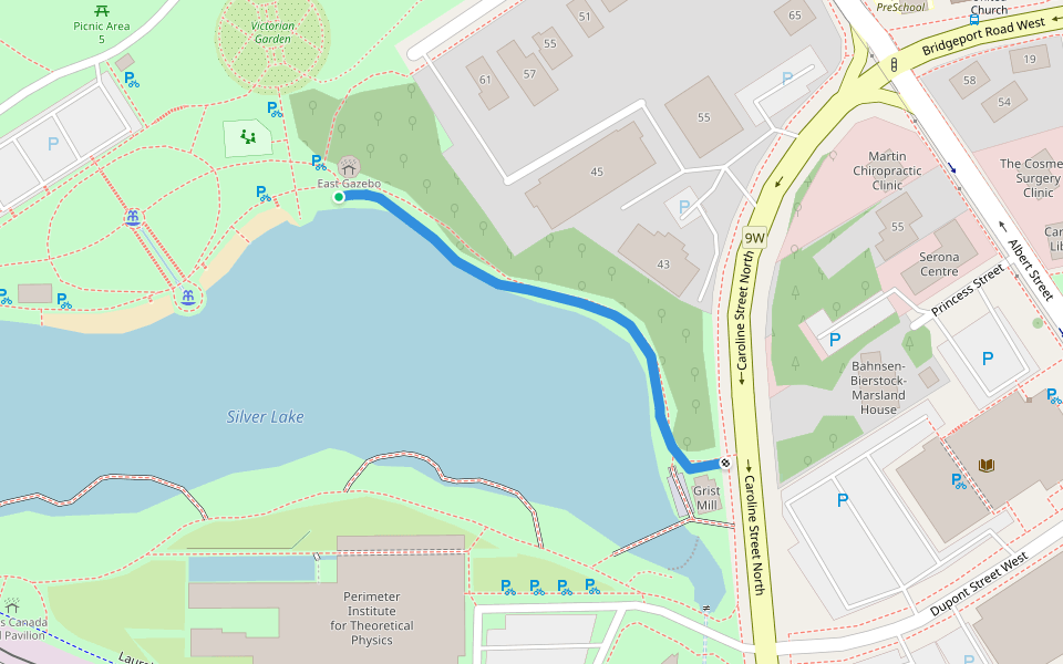 Uptown Loop walking route map in Waterloo