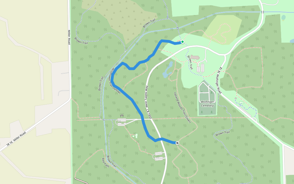 Wildflower Trail (Yellow) walking route map in Berkey