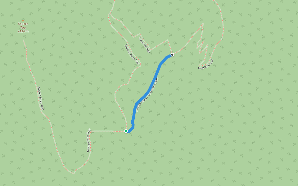 Twisted Pines / Overlook Cutoff walking route map in Ely