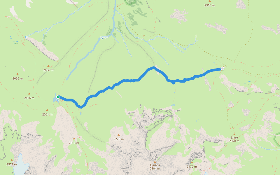 урочище Лаго-Наки — Псенодах walking route map in Chigursana