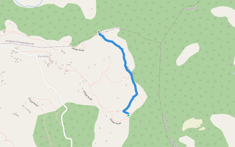 villagr way walking route map in Badimalika