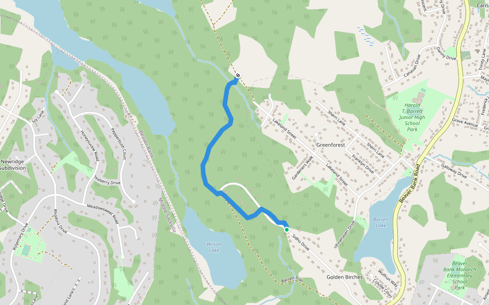Lakeland to Sidhu ATV Trail walking route map in Beaver Bank