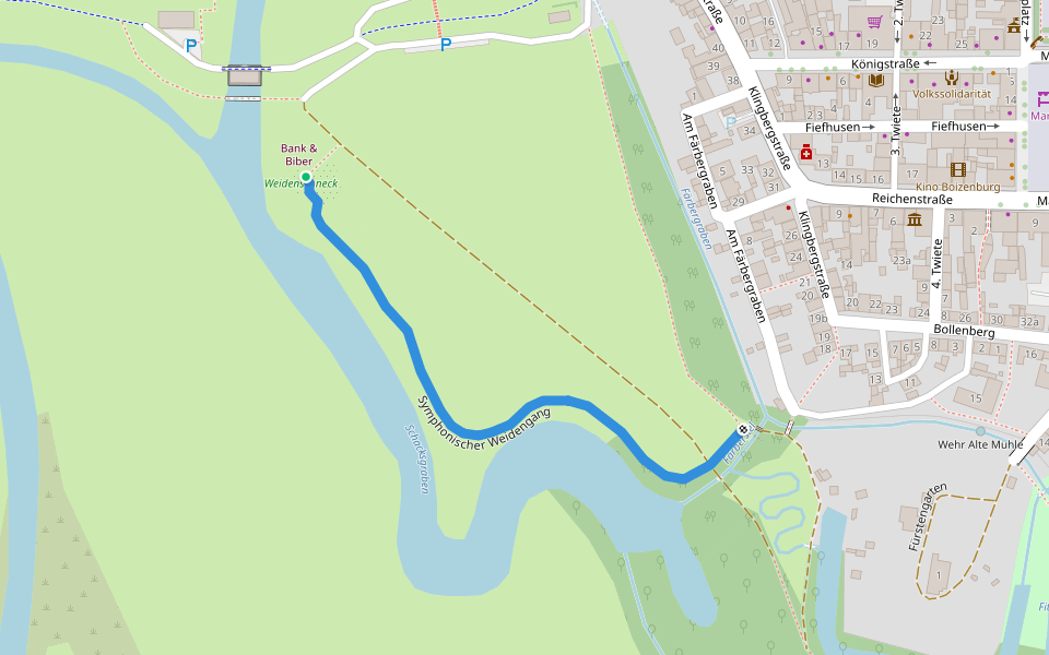 Symphonischer Weidengang walking route map in Boizenburg/Elbe