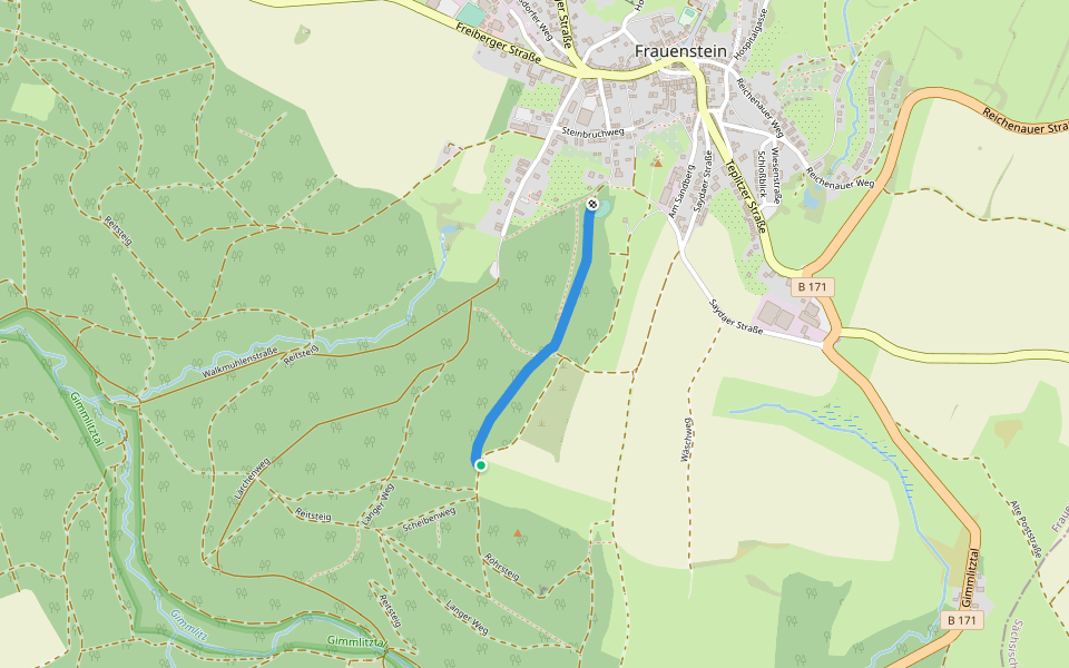 Röhrsteig walking route map in Frauenstein