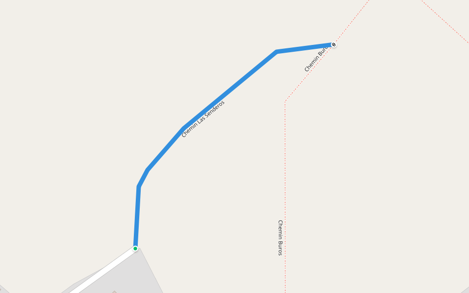 Chemin Las Senderos walking route map in Poey-de-Lescar