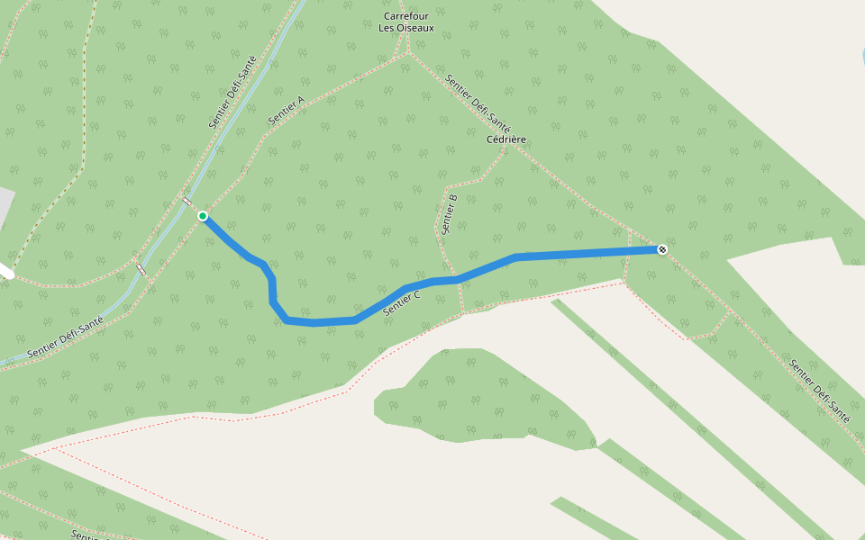 Sentier C walking route map in Matane