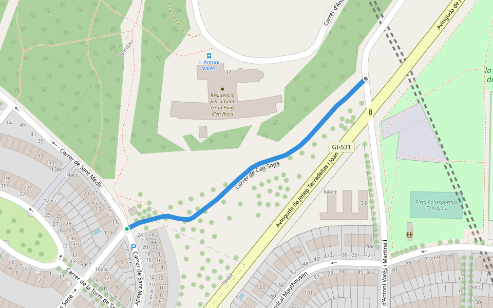Carrer de Can Sopa walking route map in Germans Sàbat