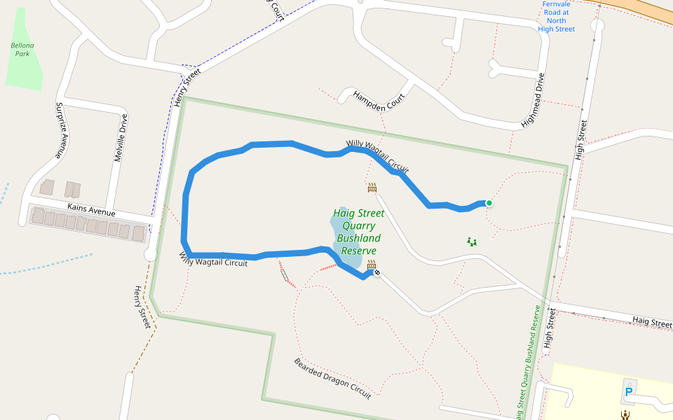 Willy Wagtail Circuit walking route map in Brassall