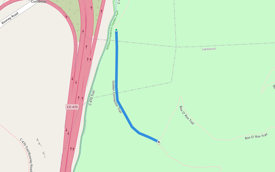 Golden Connector Trail walking route map in Lakewood