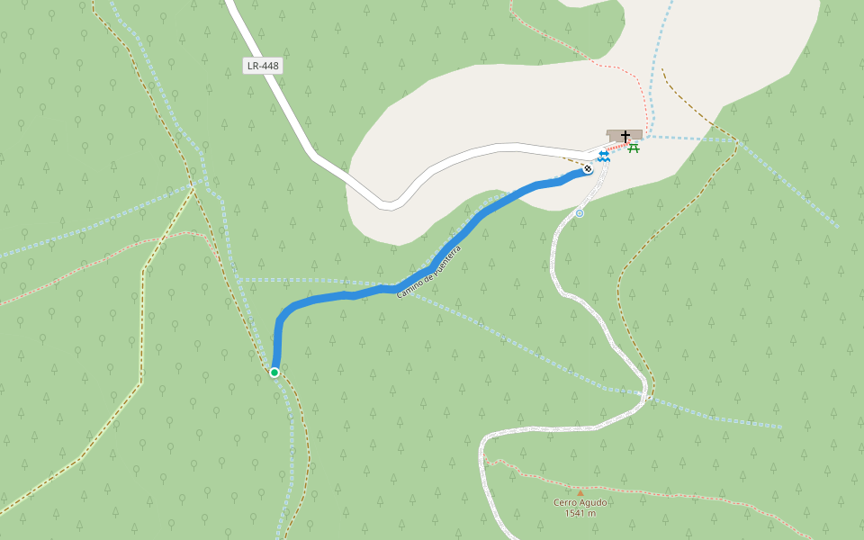 Camino de Puenterra walking route map in Villoslada de Cameros