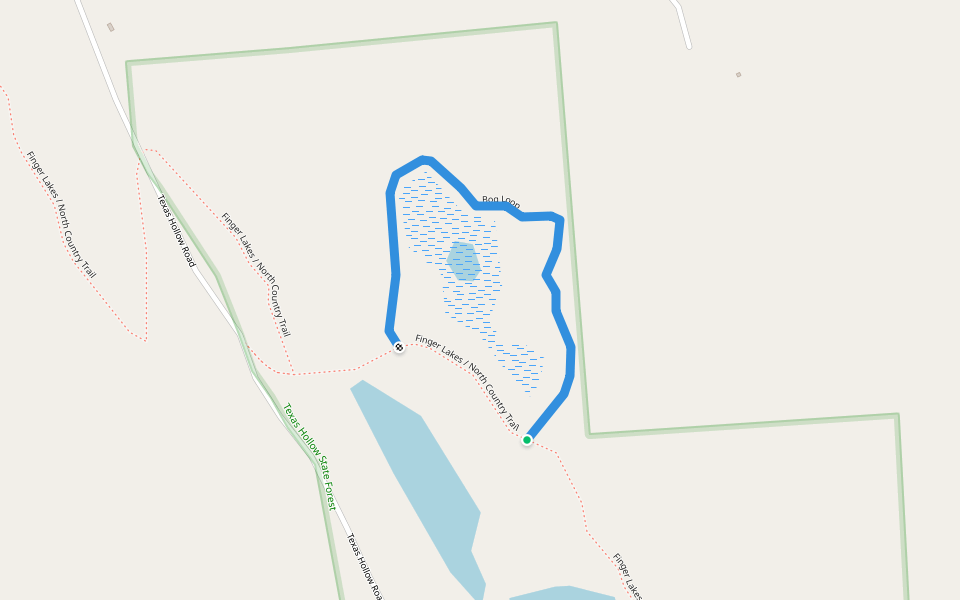 Bog Loop walking route map in Burdett