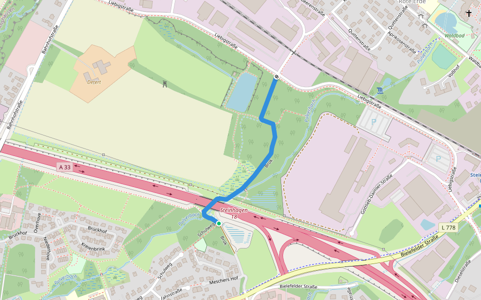 Brok walking route map in Steinhagen