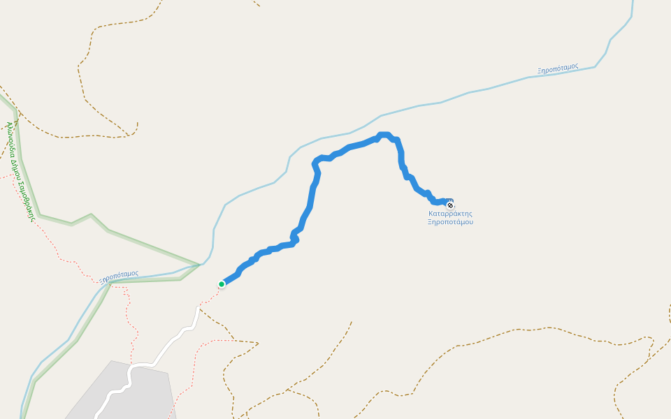 Μονοπάτι Ξηροποτάμου walking route map in Xiropotamos