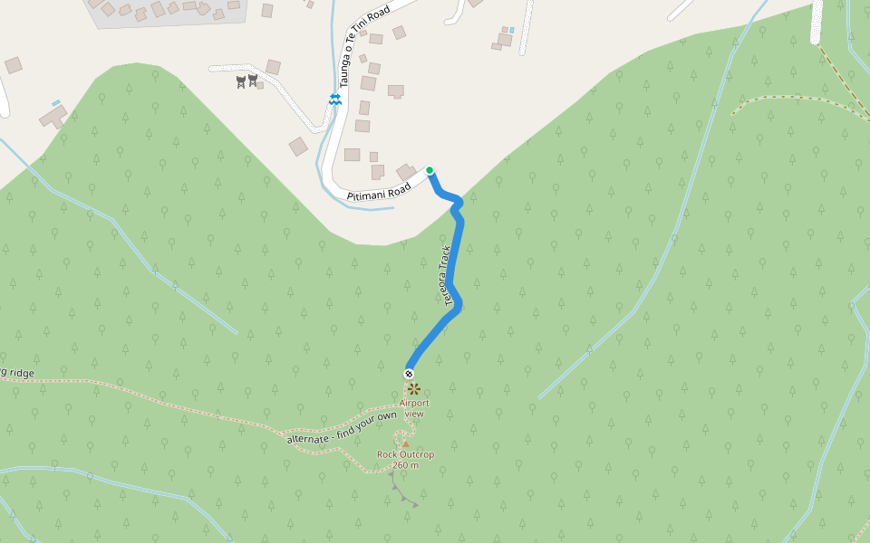 Tereora Track walking route map in Tereora