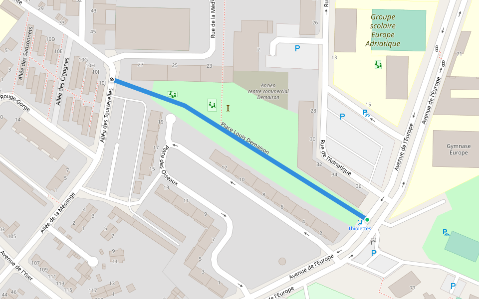 Place Louis Demaison walking route map in Reims