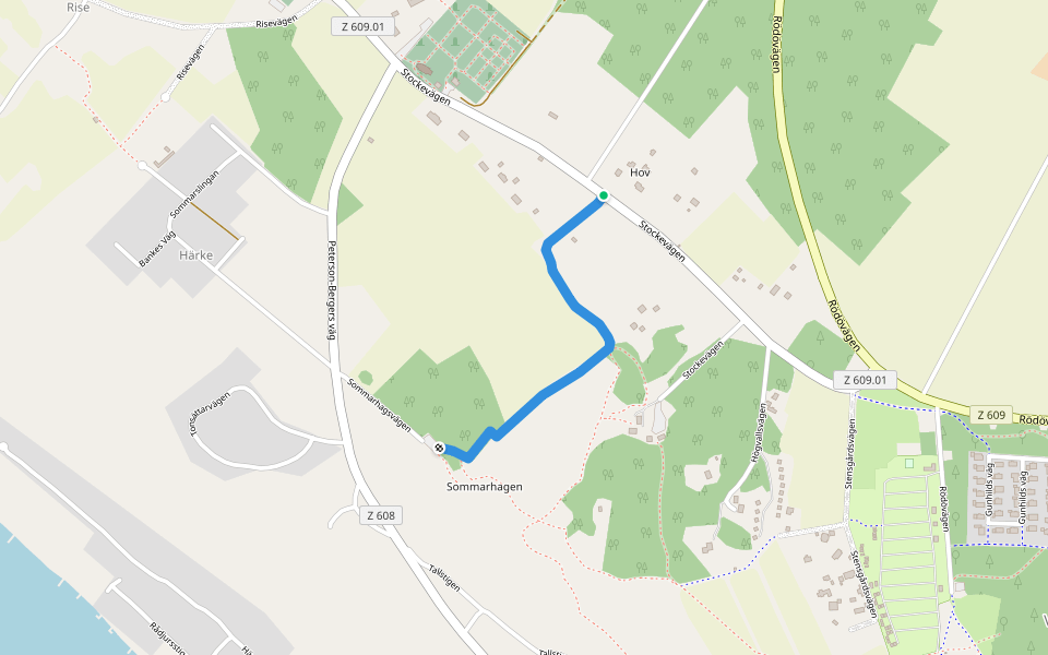 Kyrkstigen walking route map in Östersund