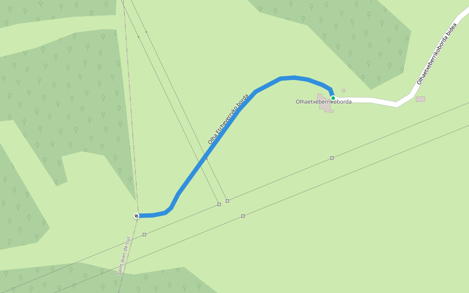 Olha Etcheverryko borda walking route map in Saint-Pée-sur-Nivelle