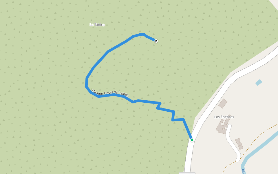 Mirador Hoces del Taibilla walking route map in Nerpio