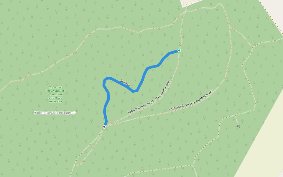 Змійка walking route map in Shpaniv