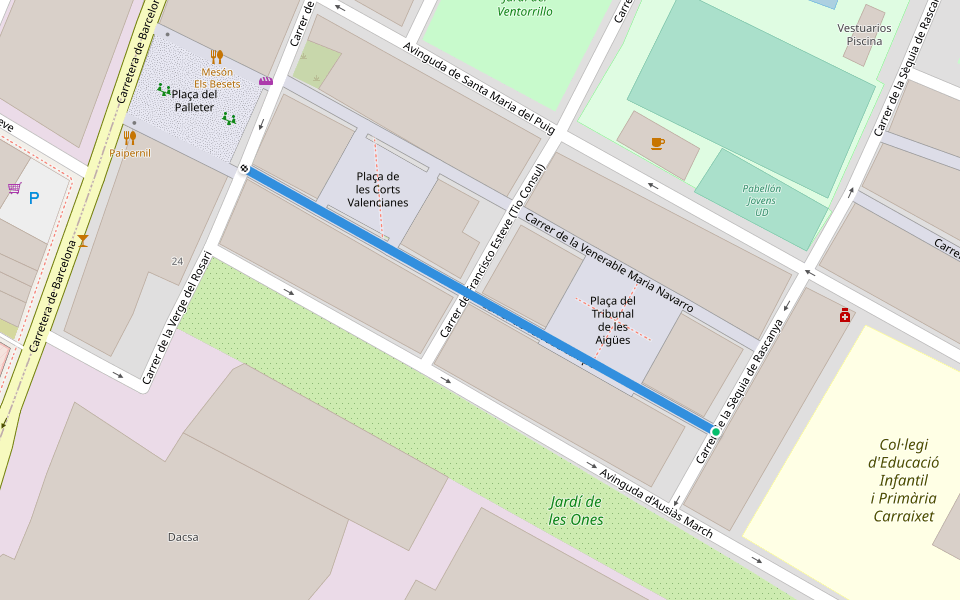 Carrer de Torredelcampo walking route map in Almàssera