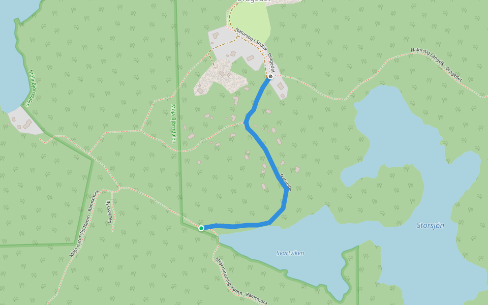 Naturstig walking route map in Dragedet