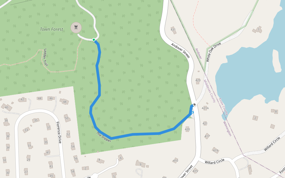 The Dipper walking route map in Wilmington