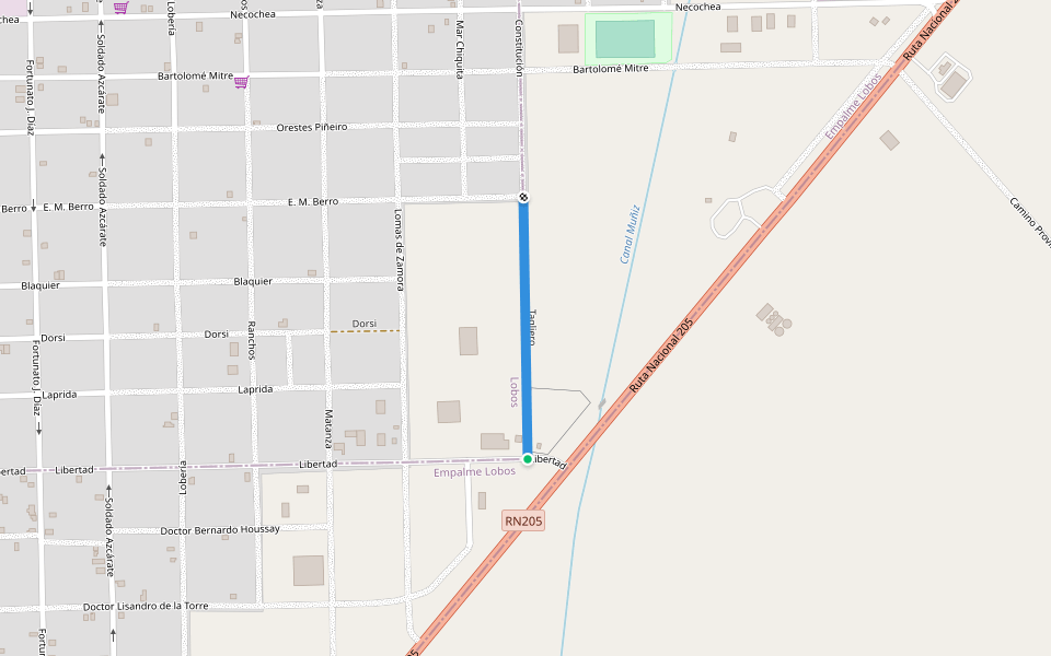 Tagliero walking route map in Lobos