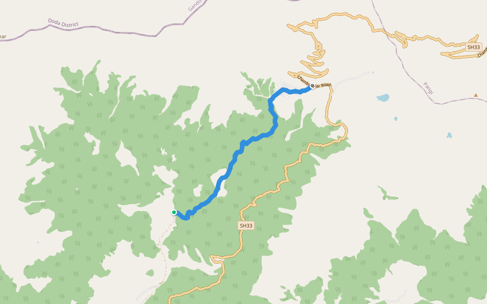 Trela Satrundi Trail walking route map in Alwas
