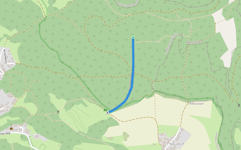 Fraischgrenzweg walking route map in Obertrubach