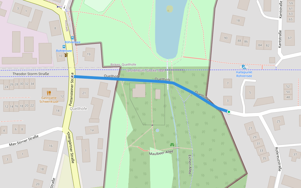 Quellhöfe walking route map in Bayreuth