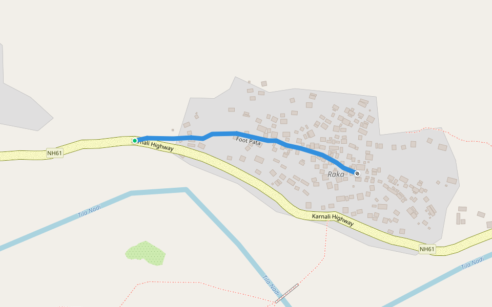 Foot Pata walking route map in Tatopani