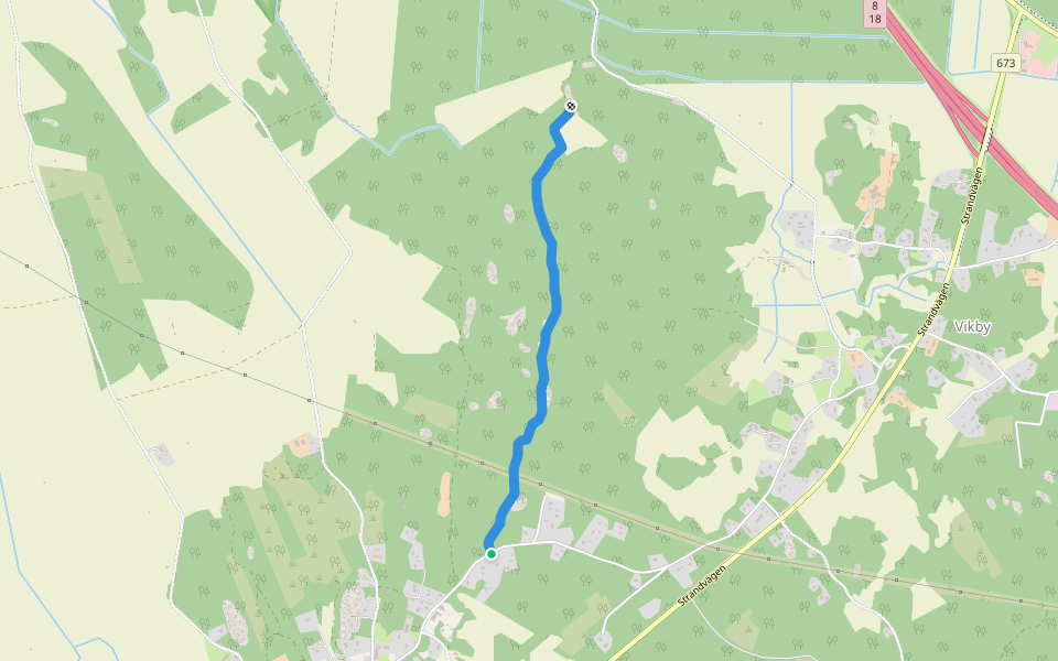Kyrkstigen walking route map in Tölby