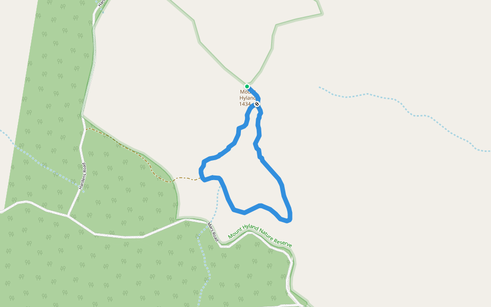 Mount Hyland Walking Track walking route map in Marengo