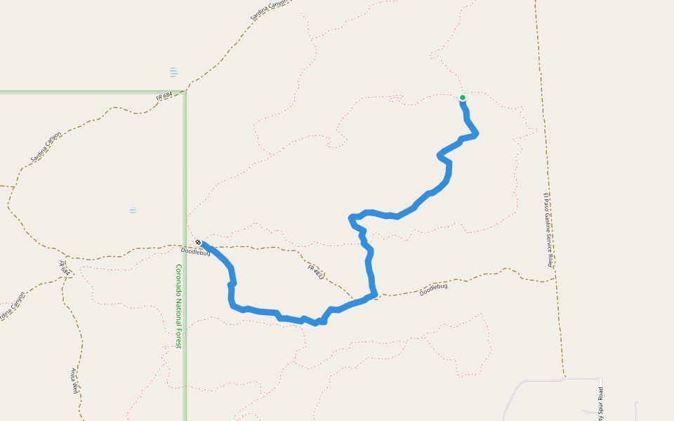 Notorious B.I.G. walking route map in Tubac