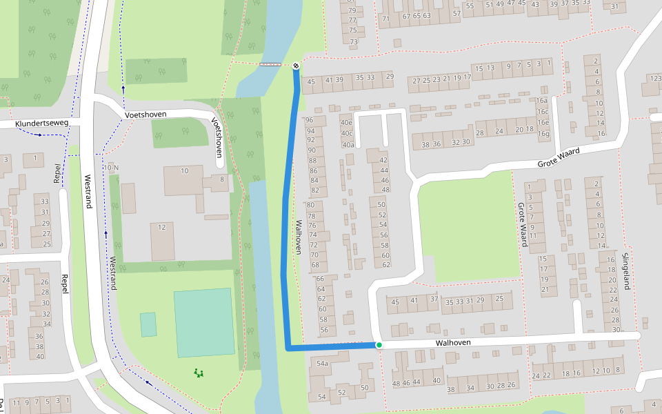 Walhoven walking route map in Zevenbergen