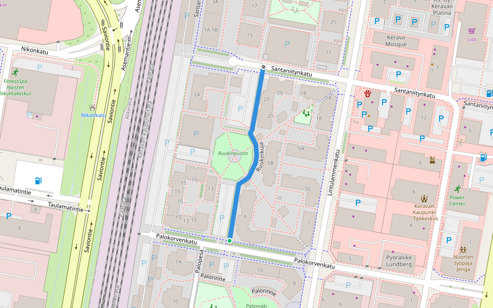 Ruukinkuja walking route map in Kerava