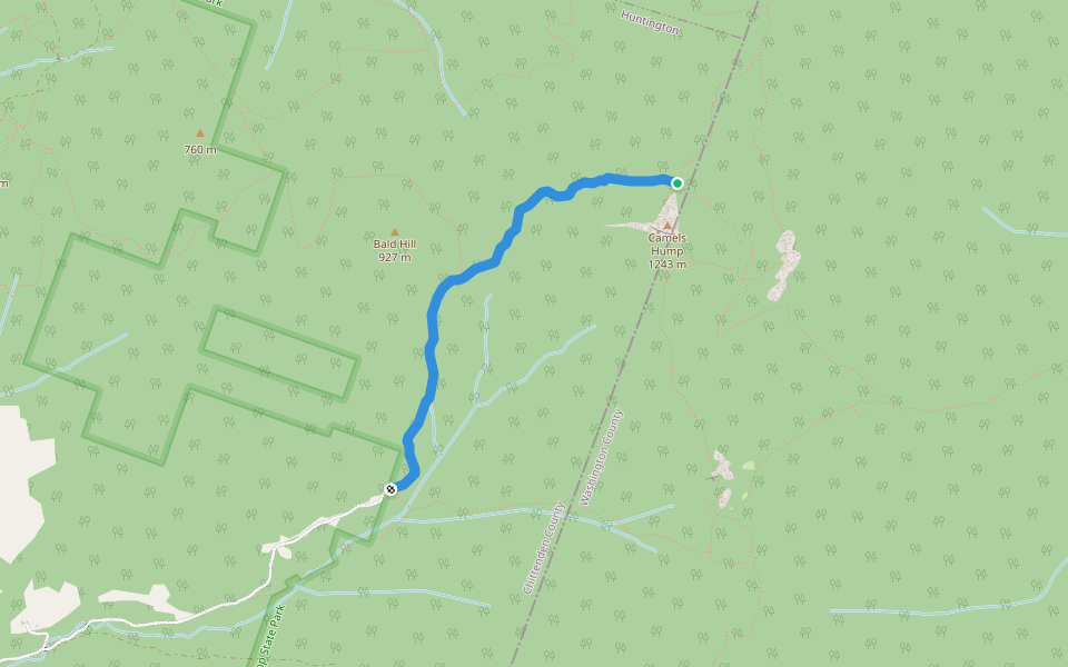 Burrows Trail walking route map in Huntington