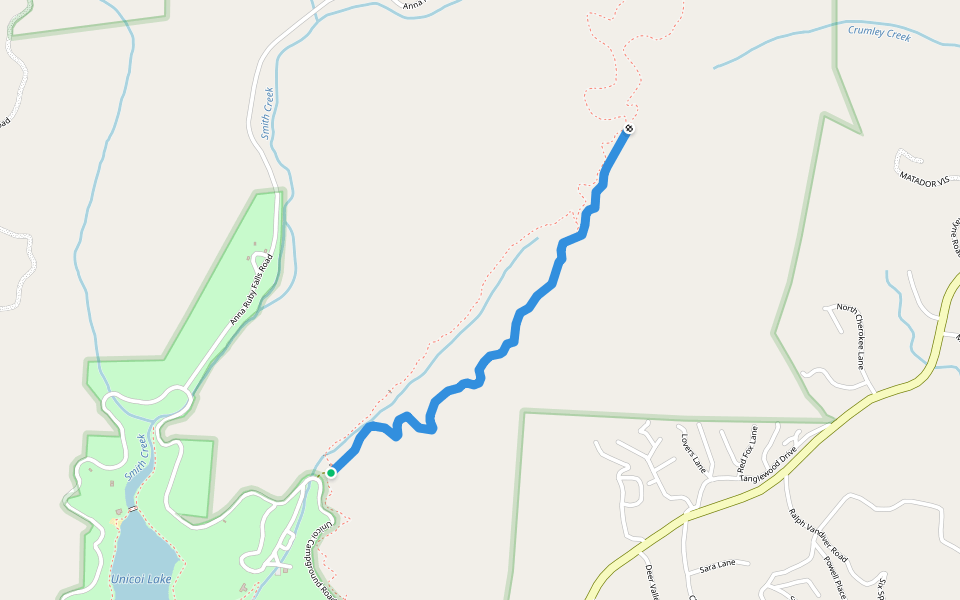 Old FSR 690 / No Trail Access walking route map in Sautee Nacoochee