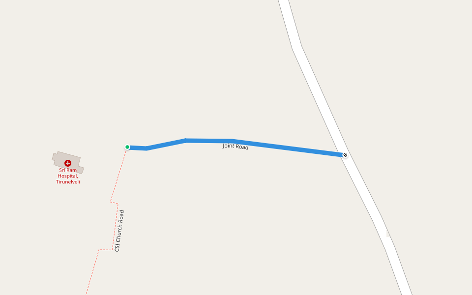 Joint Road walking route map in Alangulam