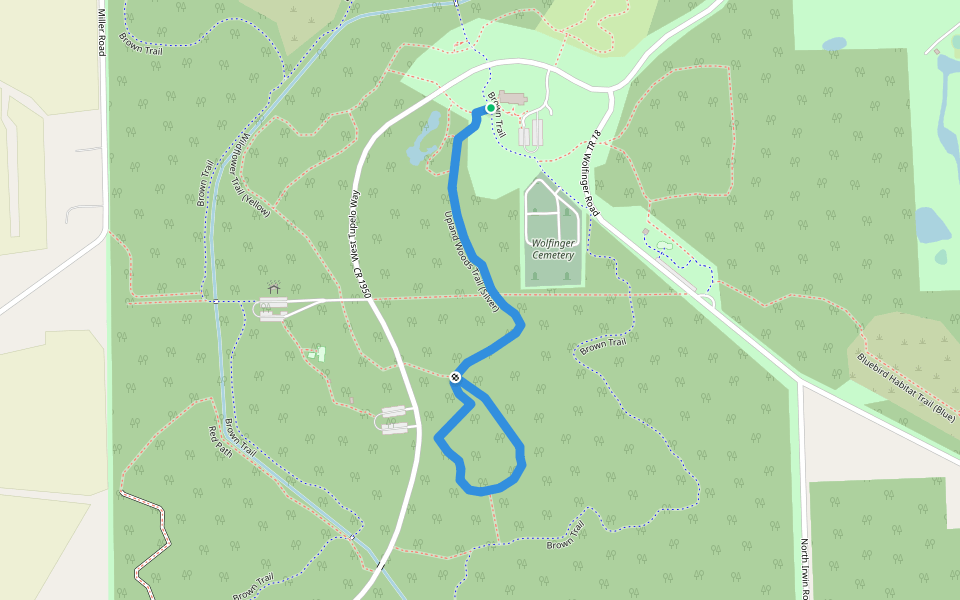 Upland Woods Trail (Silver) walking route map in Holland