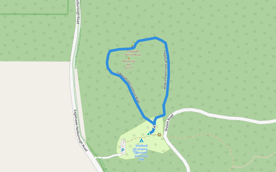 Flagstaff Hill Lookout Walk walking route map in Woodvale