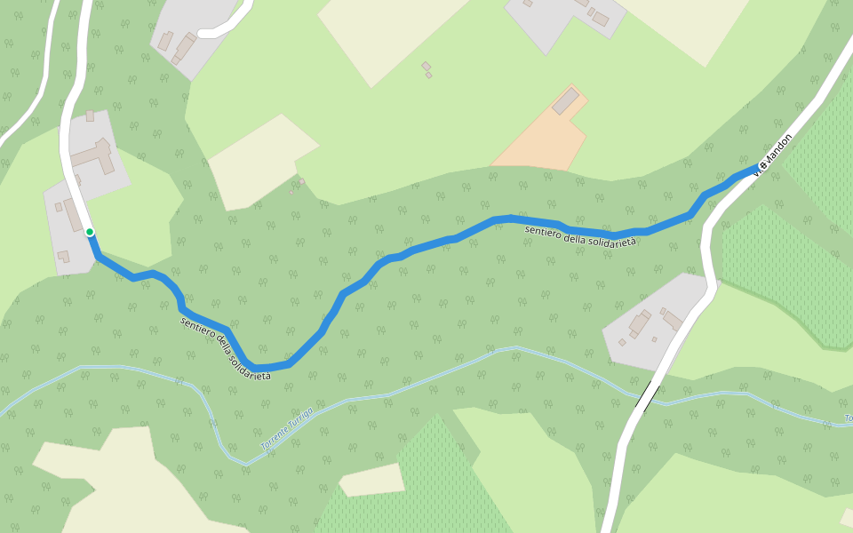 sentiero della solidarietà walking route map in Belluno